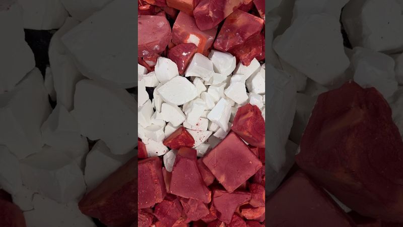 Fresh Red Dyed Gym Chalk ASMR Crush #shorts  #viralvideo