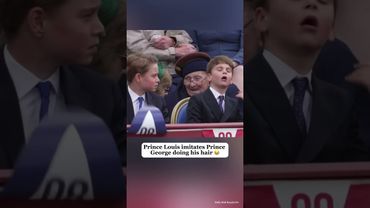 Prince Louis imitates Prince George doing his hair