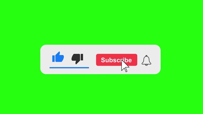YouTube like subscribe bell icon buttons green screen | End Screen