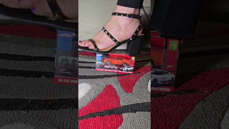 Brand new model car crushed in heels #asmrcrunch #modelcarcrush #highheels #asmrsounds #asmr