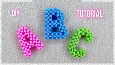 Буквы А , В , С из бисера. Английский алфавит крестиком