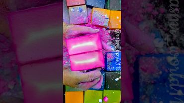 Vivid Pink #crushingtime #relax #oddlysatisfying #soap #rainbowsoap #crunchy