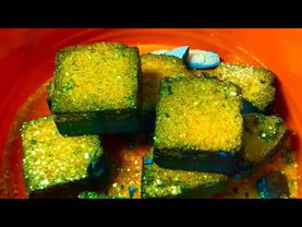 Green Blue Dyed Chalk with Yellow Glitter