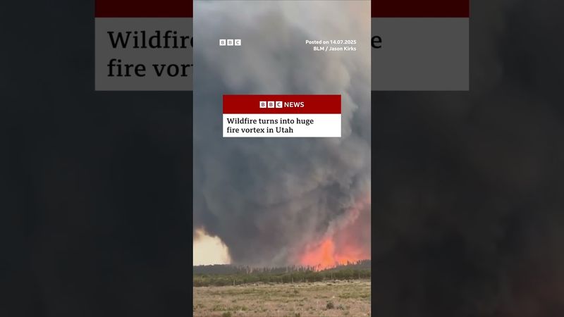This is the moment a wildfire in Utah turned into a huge fire vortex. #BBCNews