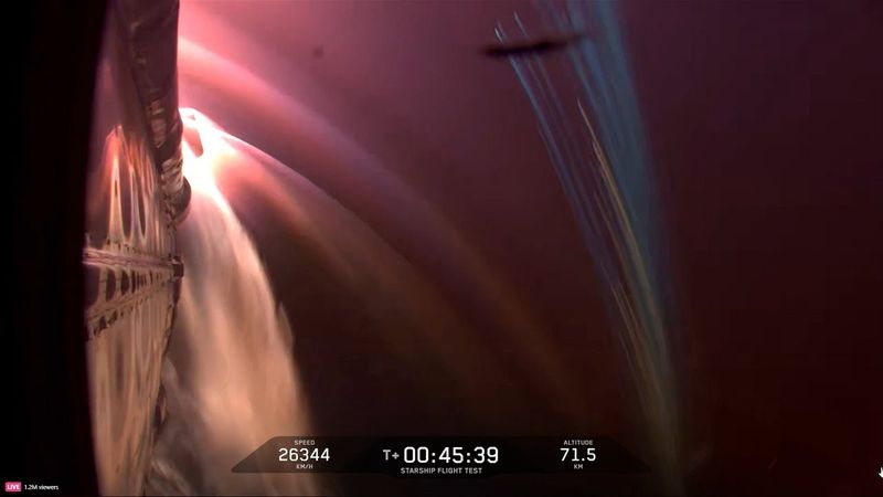 Starship upper stage lost after 'uncontrolled reentry': live feed | AFP