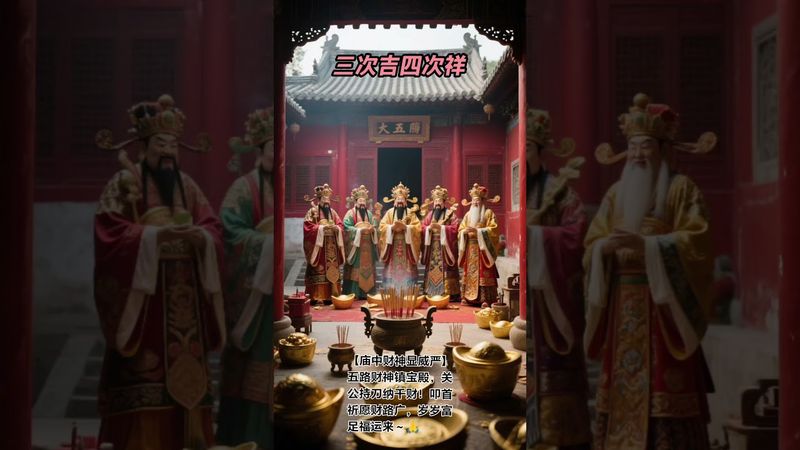 《财神到》庙中财神显威严！五路财神镇宝殿！接了！转发！功德无量！记得订阅！#正能量 #国学文化 #道家文化 #民间文化 #佛教文化 #转运 #发财 #招财 #聚财 #财神派财 #接财