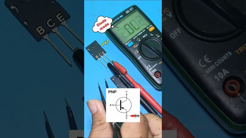 Another way to test PNP & NPN transistors using a digital multitester in diode mode #shorts #diy