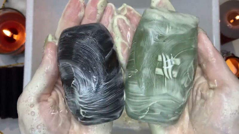ASMR 🪵🐍 Tar soap and Himalaya | АСМР 🪵🐍 Дегтярное мыло и Himalaya с аюрведическим маслом