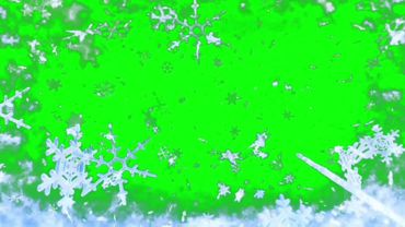 Футаж снег/снежинки падают вниз/на зелёном фоне/хромакей