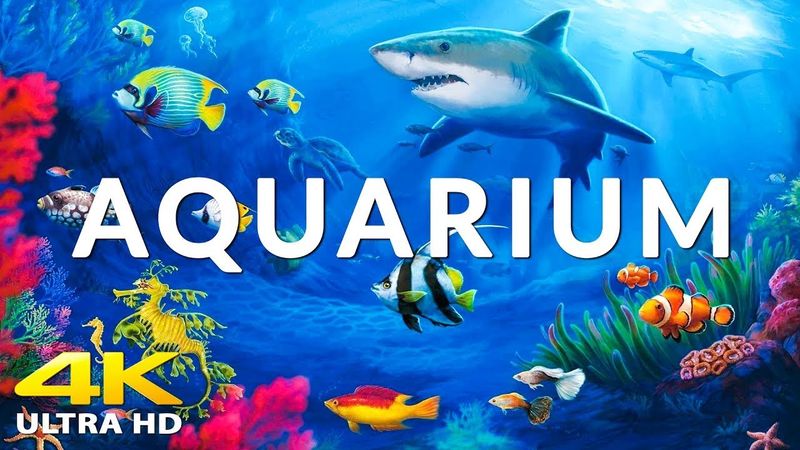 Aquarium 4K VIDEO (ULTRA HD) 🐠 Beautiful Relaxing Coral Reef Fish - Relaxing Sleep Meditation Music