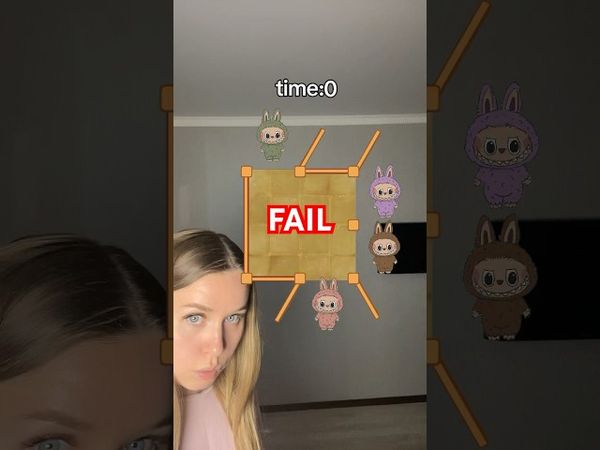 Labubu Challenge🐰🩵IMPOSSIBLE😭#shorts