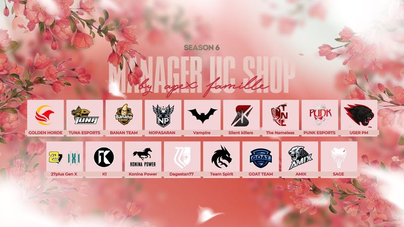 AMIX, TEAM SPIRIT, KONINA POWER, GOAT, DG77 | MANAGER UC SHOP by APEX FAMILLE S6 | KALAMBOOR