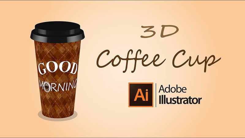 How to Make 3D coffee cup  .. adobe illustrator tutorial