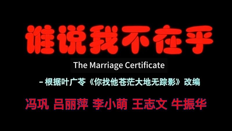 【年代电影鉴赏】冯巩、吕丽萍、王志文、牛振华 、李小萌《谁说我不在乎》：对生活细节的准确把握，来自于语言和表演的笑料，近乎荒诞的黑色幽默和丰富的电影语汇。