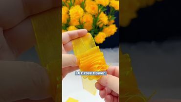 DIY yellow ribbon rose flowers#handmade #handmadegifts #flowers #gift #ribbon #rose #handmadecraft