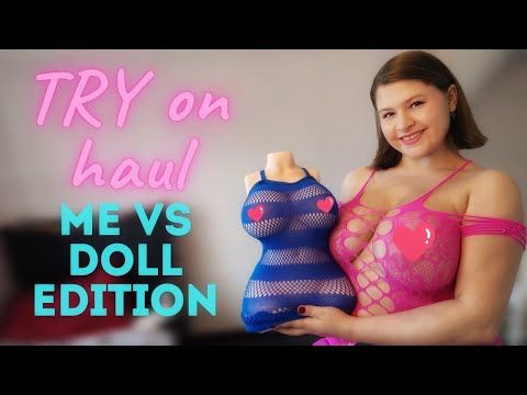 [4K] Try On Haul Fishnet Dresse | Me VS Veronica from LoveNestle | TinaAngel