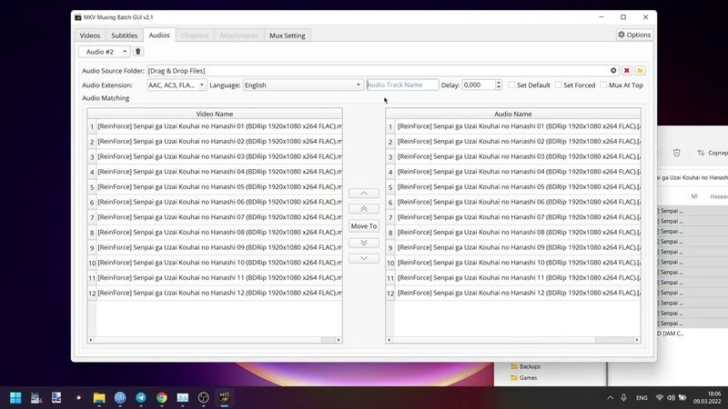 Как пользоваться MKV Muxing Batch GUI.