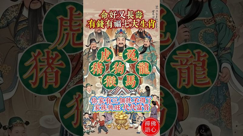 【🔥命好又長壽 有錢有福的七大生肖】 #生肖 #十二生肖 #運勢 #生肖運勢 #玄學 #風水 #命理 #人生感悟 #正能量 #情感 #分享 #shorts