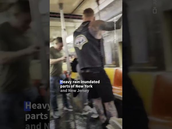 NYC subway station floods as heavy rain sweeps US northeast | AFP #shorts