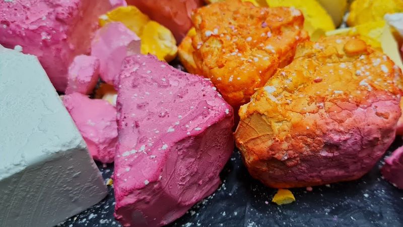 Fresh Plain and Dyed Broken Gymchalk Blocks [BSN] - ASMR - Oddly Satisfying - Sleep Aid 🤍💛🩷