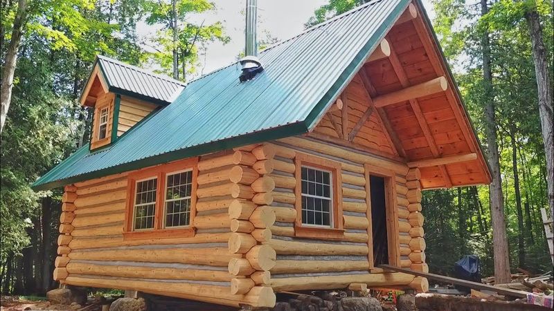 Father & Son Build their Dream Log Cabin in the Canadian Wilderness