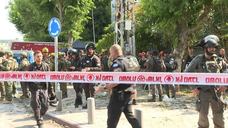 First responders at impact site near Tel Aviv after Iran missiles | AFP