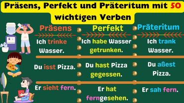 Die 50 wichtigsten Verben und 150 Beispielsätze für Präsens, Perfekt und Präteritum A1, A2, B1