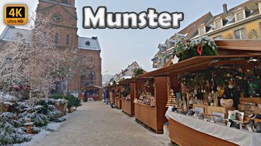 🇫🇷 📹 [4K] Snow and Christmas in Munster, Les Vosges, Haut-Rhin, Alsace, France | Walking Tour