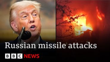 Trump condemns 'disgusting' Russian attacks on Ukraine and confirms sanctions threat | BBC News