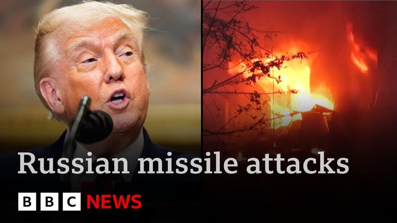 Trump condemns 'disgusting' Russian attacks on Ukraine and confirms sanctions threat | BBC News