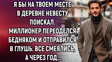 Я бы на твоем месте в деревне невесту поискал. Миллионер переоделся бедняком и отправился в глушь.