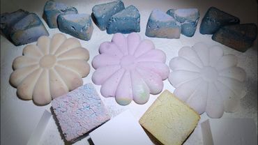 Various textures of crispy chalk丨自制粉笔积木丨声控助眠