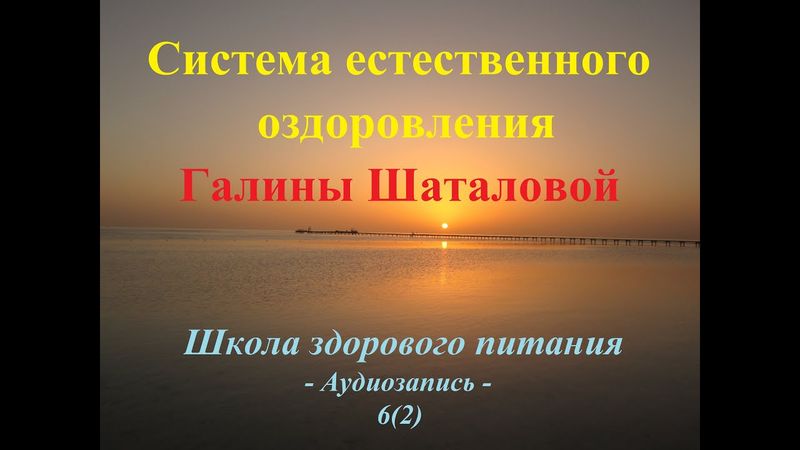 Лекция Галины Шаталовой (Школа здорового питания (занятие 6(2))