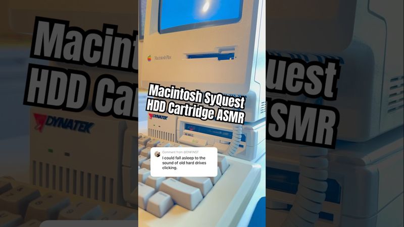 Macintosh Plus booting from SyQuest removable hard drive cartridge, loading ZORK! #retrocomputing