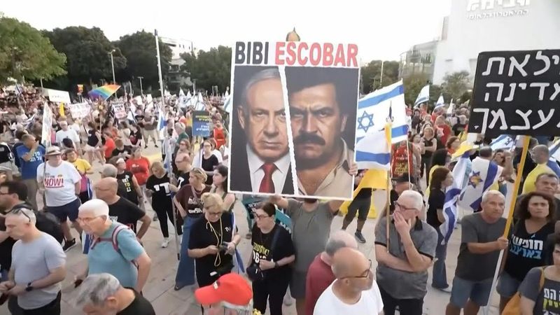 Israeli anti-government protesters rally in Tel Aviv for Gaza hostage deal | AFP