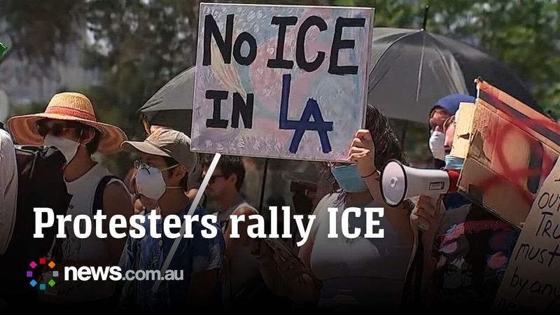 Protesters rally at stadium after Dodgers say they denied ICE agents entry