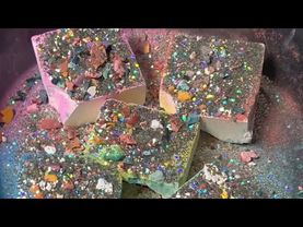 Sprayed Fresh Chalk with Pebbles & Glitter