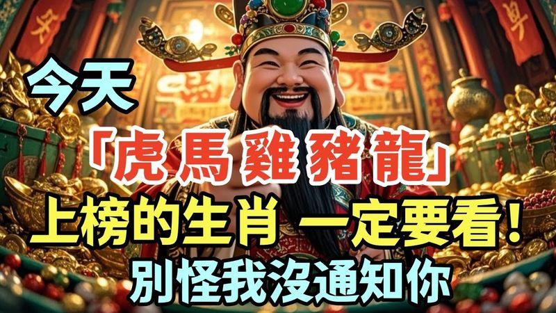 今天「屬虎 屬馬 屬雞 屬豬 屬龍」 一定要看！別怪我沒通知你 ！ #生肖 #十二生肖 #運勢 #生肖運勢 #玄學 #風水 #命理