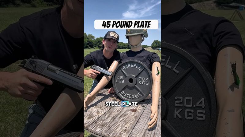 45 Pound Plate vs. 50 Cal Sniper Rifle