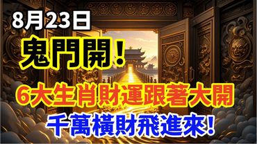 8月23日鬼門開！6大生肖財運跟著大開，千萬橫財飛進來！#生肖  #運勢  #玄學 #風水