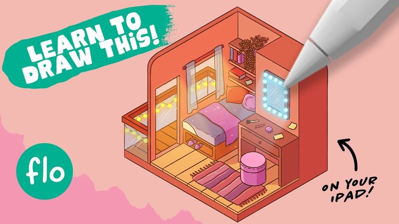 You Can Draw This ISOMETRIC ROOM in PROCREATE