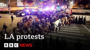 LA under curfew for second night after days of protests | BBC News