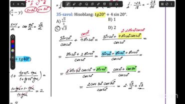 TRIGONOMETRIYA 3-4-TESTLAR TAHLILI