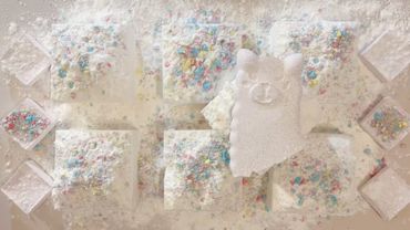 Gym Chalk ASMR | Alpaca&Jelly bean color&starch | Remake | Crispy | Oddly Satisfying | Sleep Aid