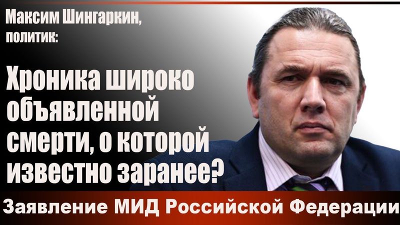 Максим Шингаркин, политик: Хроника широко объявленной смерти, о которой известно заранее?