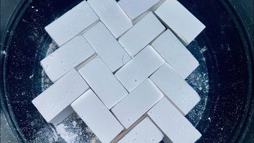 ✨HIGHLY REQUESTED✨ the most satisfying ASMR glassy sounds • a variety block pj bucket crush🤍