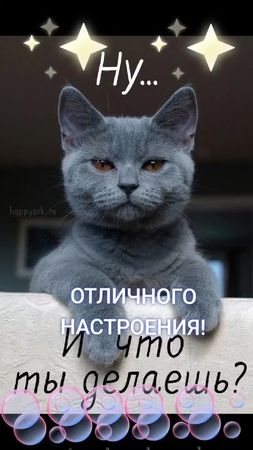 Отличного настроения.