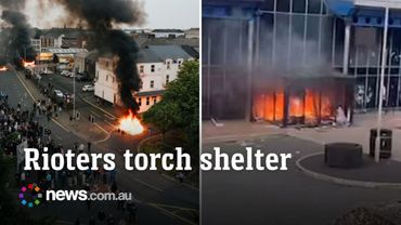 Northern Ireland rioters torch shelter for displaced families