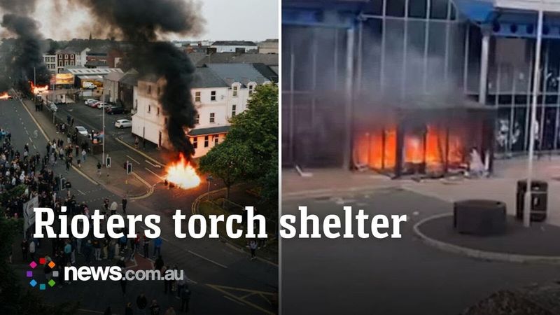 Northern Ireland rioters torch shelter for displaced families