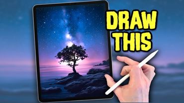 PROCREATE Landscape Drawing Tutorial STAR TREE in EASY STEPS